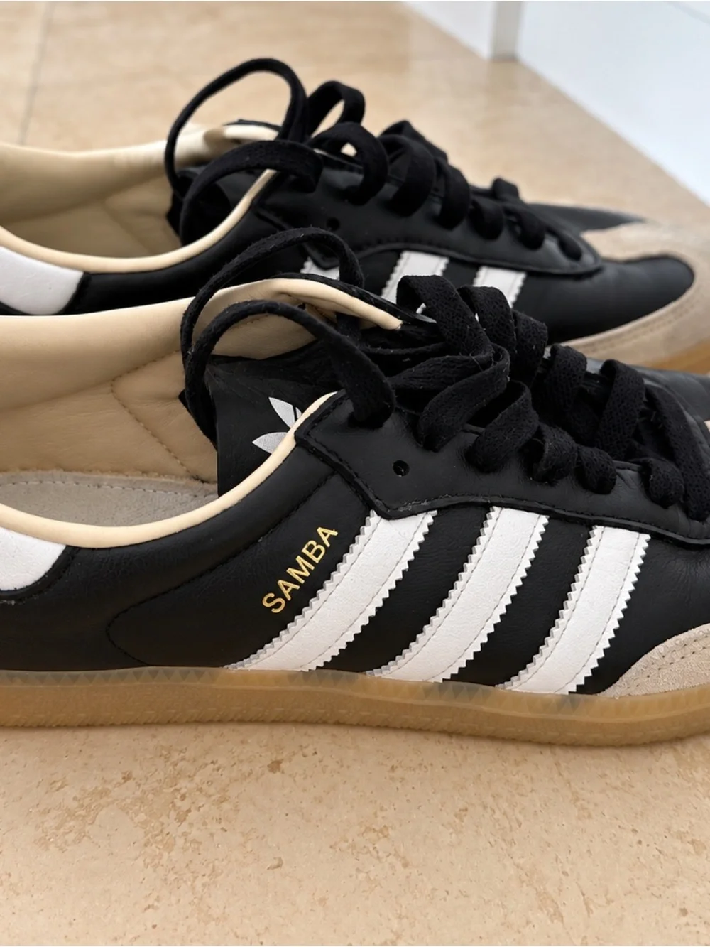 adidas Samba Black White Gum Leather Sneakers